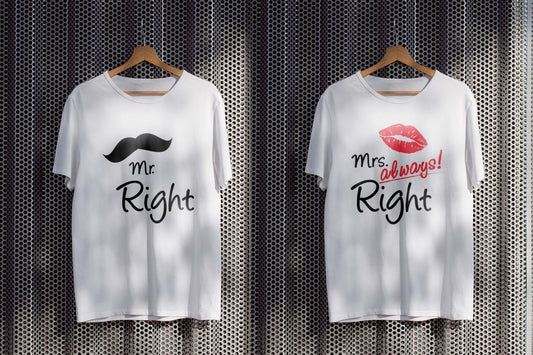 Mr Right & Mrs Always Right T-Shirt Set